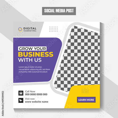 Online Webinar and Social Media Banner Post Layout, Live Webinar Event Invitation Banner Design Template, Digital Business Marketing Social Media Post Banner, Business Marketing Social Media Post