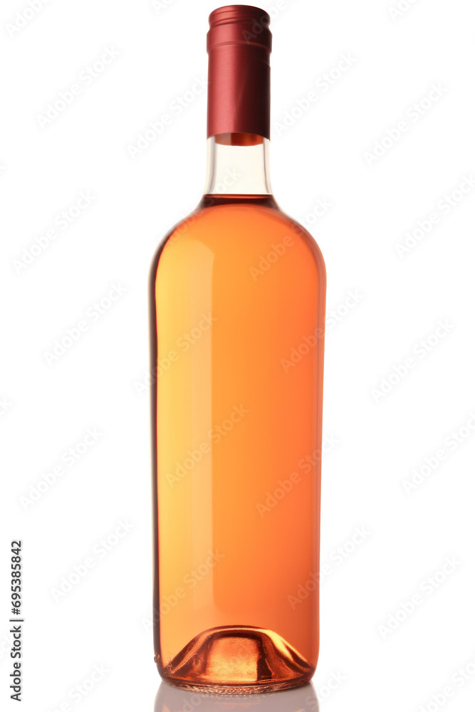 Bottle or rose wine without label isolated on white background Bottle or rose wine without label isolated on white background