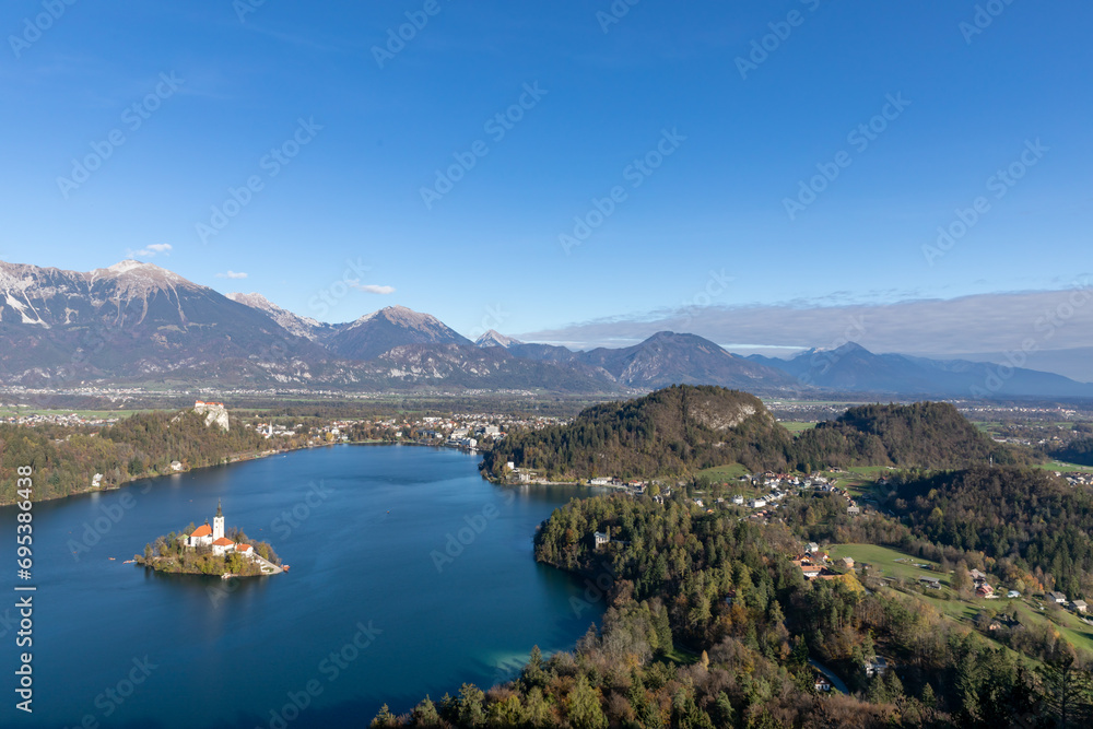 lake and mountains