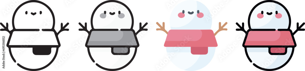 cute christmas icon with 4 different styles. cute christmas icon with 4 different styles.