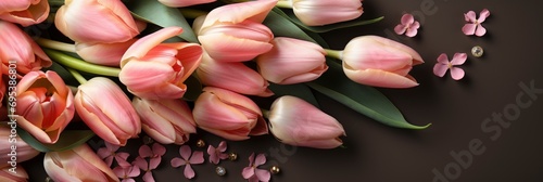 Tulip Flowers Gift Box On Vertical   Banner Image For Website  Background  Desktop Wallpaper