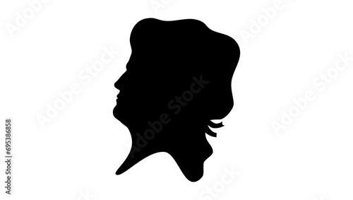 Hannah More, black isolated silhouette