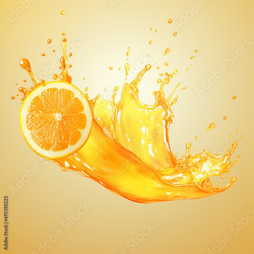Citrus Refresh: Orange Fruit Splash with Water, Fresh and Juicy