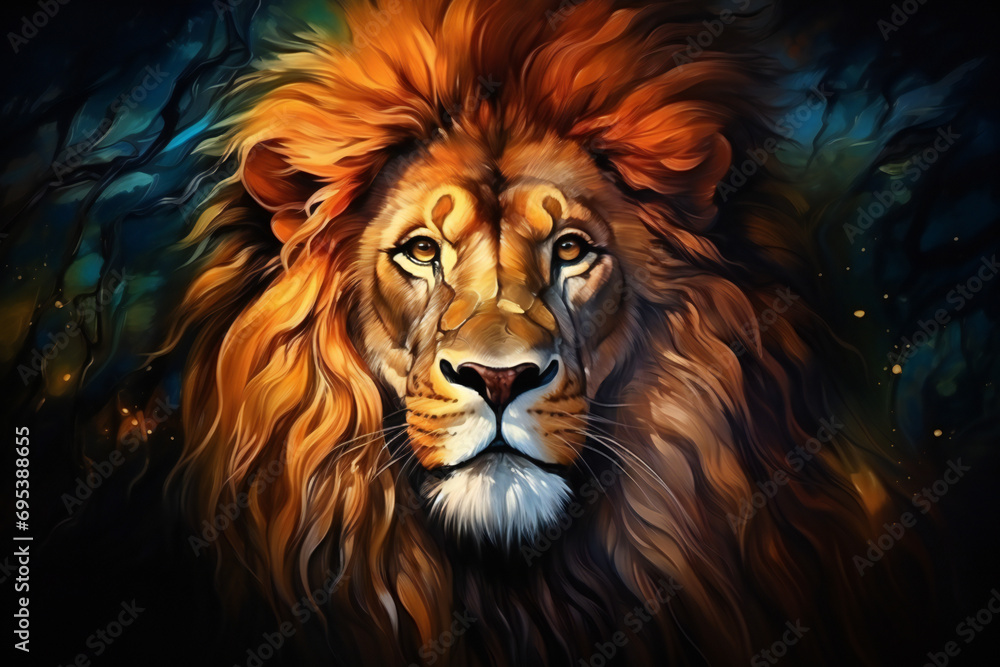 portrait of a lion,ai generated