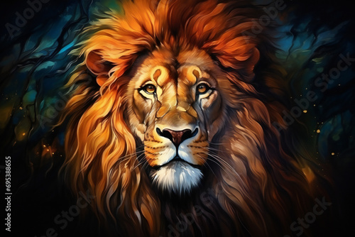 portrait of a lion ai generated