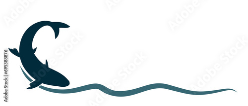 The fish symbol with blue wave.