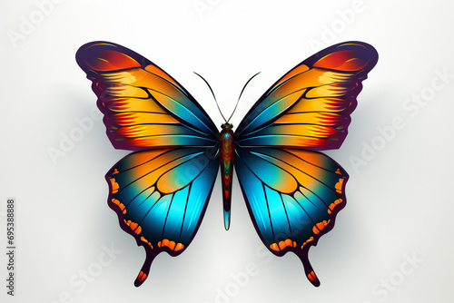Colorful butterfly isolated on white background,ai generated © Veronica