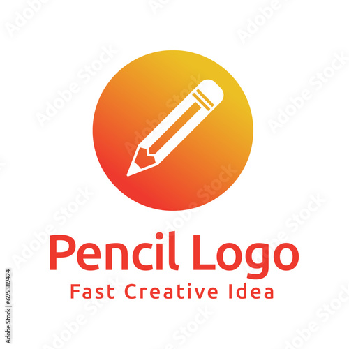 pencil vector illustration icon and logo of education on white background