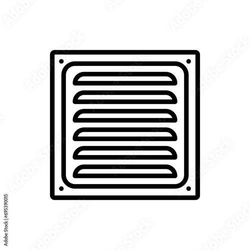 Ventilation grill icon. Simple vector sign in black style on white background. For Internet, applications, design.