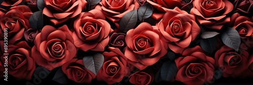 Red Roses Dark Abstract Flowers Background   Banner Image For Website  Background  Desktop Wallpaper