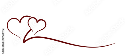 The symbol of stylized red hearts.