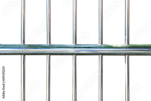 Obraz na plátně round silver iron fence isolated on white background.