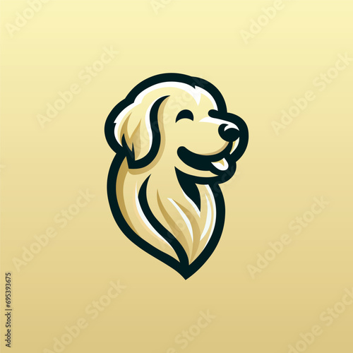 Golden Retriever Dog Mascot Logo Illustration photo