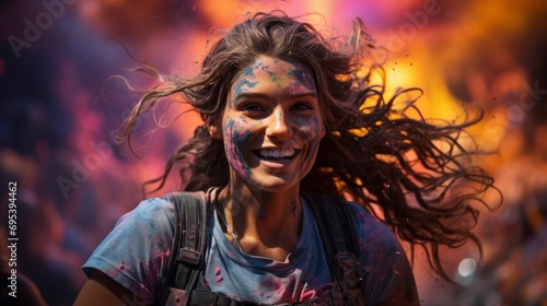 Reporting Shootings Marathon Colorrun Kiev, Background HD, Illustrations photo