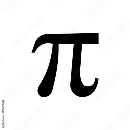 Pi symbol icon, pi vector illustration isolated on white background.