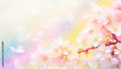 桜の花びらが舞う背景素材 © yu_photo