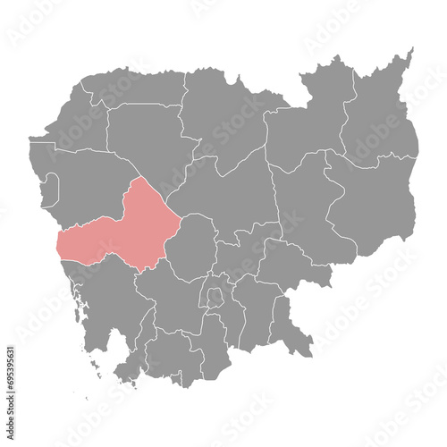 Photography Pursat province map, administrative division of Cambodia