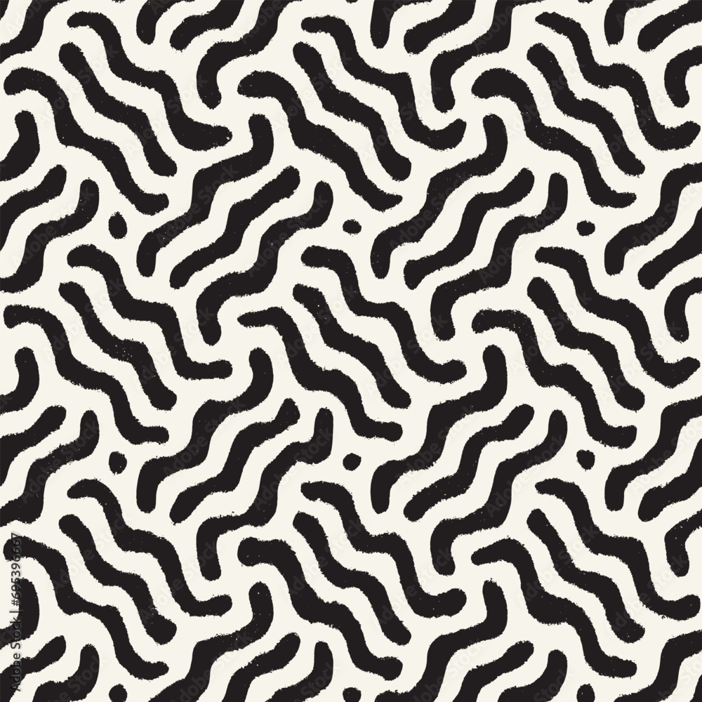 Vector seamless hand-painted pattern. Abstract decorative background with brush strokes. Monochrome hand-drawn texture. Vector seamless hand-painted pattern. Abstract decorative background with brush strokes. Monochrome hand-drawn texture.