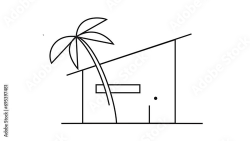 House modern Scandinavian line drawing
