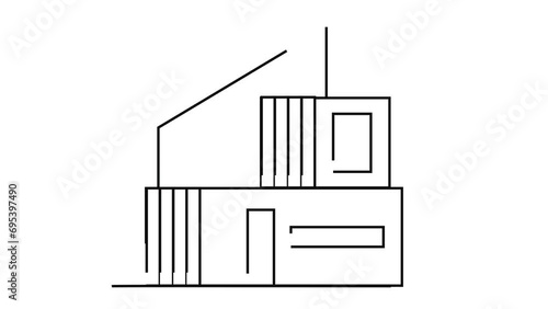 House modern Scandinavian line drawing