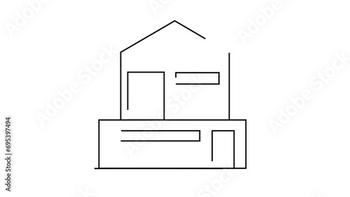 House modern Scandinavian line drawing