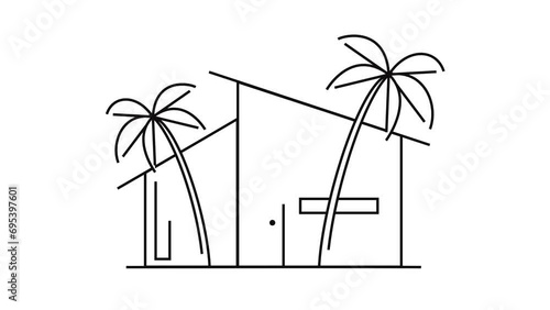 House modern Scandinavian line drawing