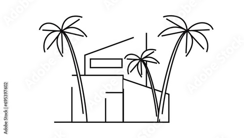 House modern Scandinavian line drawing