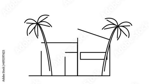 House modern Scandinavian line drawing