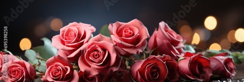 Noble Red Roses Bright Bokeh Valentines   Banner Image For Website  Background  Desktop Wallpaper