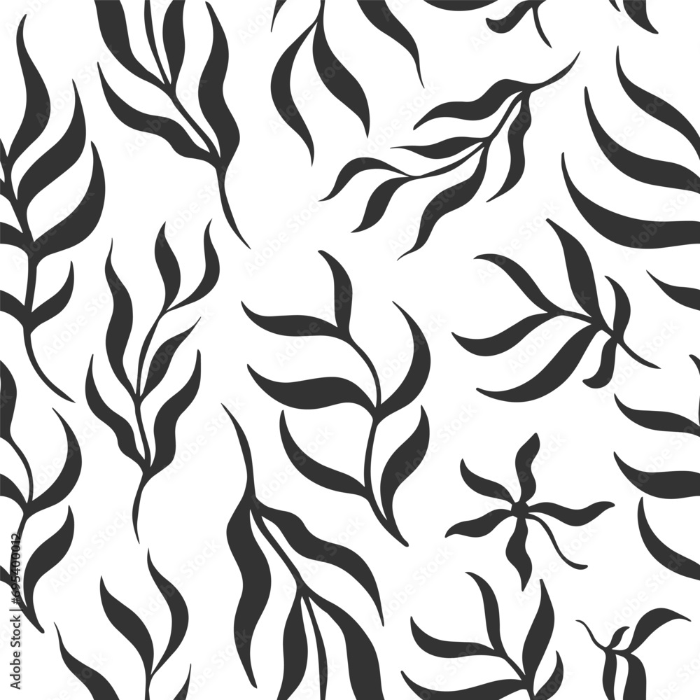abstract leaf vector seamless pattern
