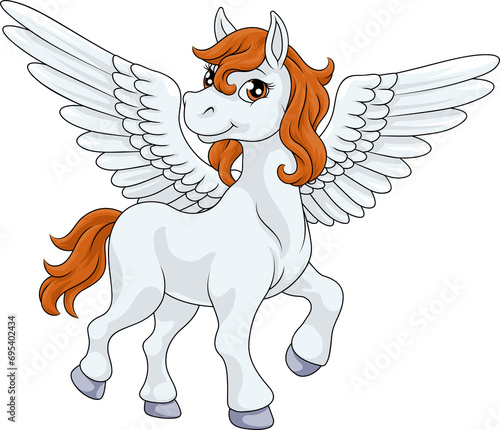 Pegasus Wings Horse Cartoon...