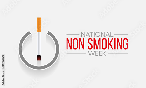 Non Smoking week is observed every year during third week of January, Vector illustration.