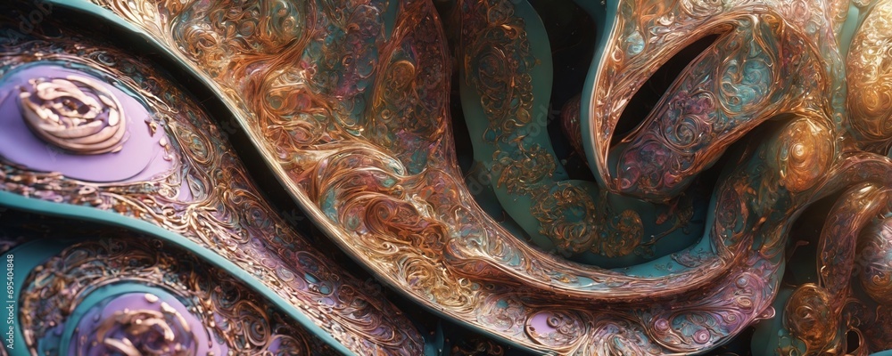 a close up of a sculpture with many different colors