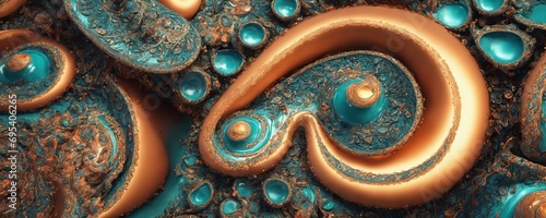 a close up of a blue and brown swirl