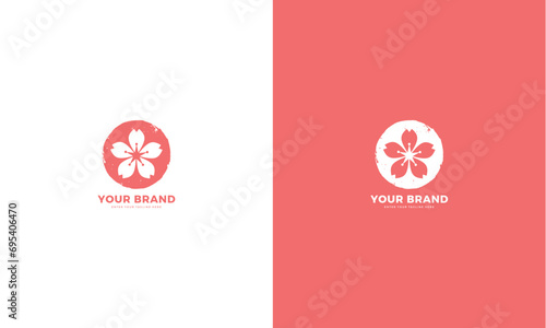 Cherry blossom logo, graphic design vector