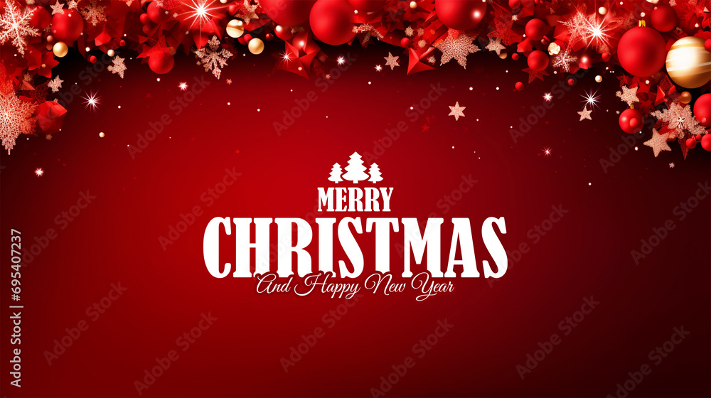 Merry Christmas concept greeting card - ai generative