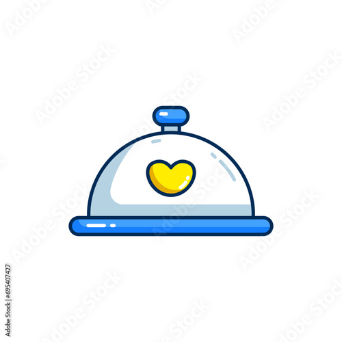 Wedding catering food colored icon