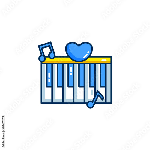 Wedding love song piano colored icon