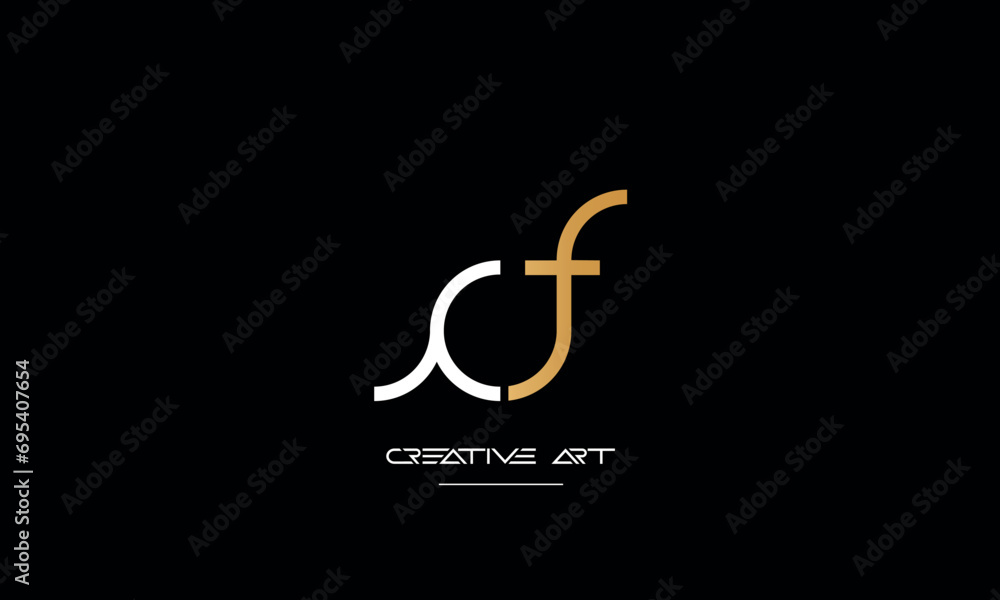 CF, FC, C, F abstract letters logo monogram CF, FC, C, F abstract letters logo monogram