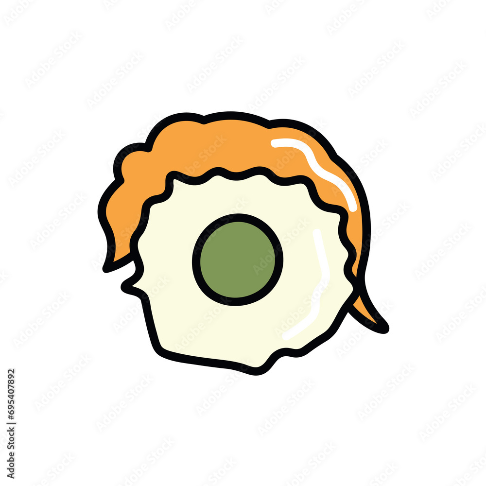 Sushi rolls of food colorful set. A captivating seafood-themed illustration, adorned with sushi roll with shrimp and a stylish design set against a clean white background. Vector illustration. Sushi rolls of food colorful set. A captivating seafood-themed illustration, adorned with sushi roll with shrimp and a stylish design set against a clean white background. Vector illustration.