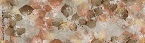 Leaves seamless pattern for ceramic tile, wallpaper or textile design