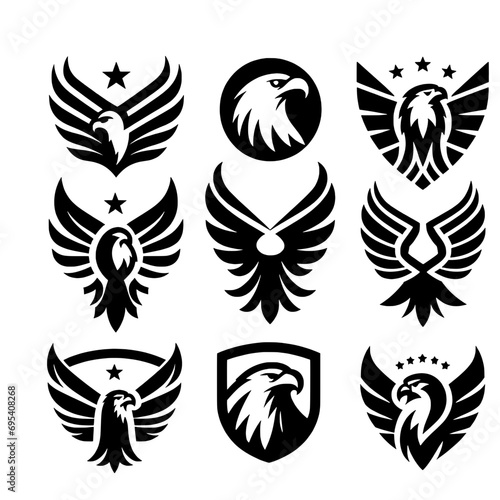 Fototapeta Naklejka Na Ścianę i Meble -  set of icon logo template eagle
