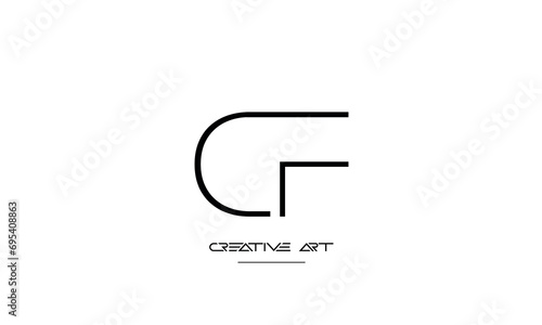 CF, FC, C, F abstract letters logo monogram