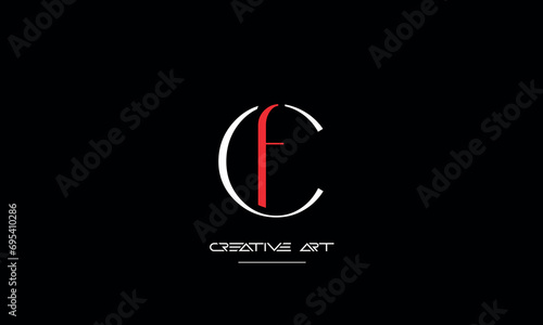 CF, FC, C, F abstract letters logo monogram