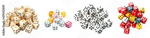 dice isolated on a transparent PNG background, white background, Generative Ai photo