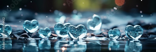 Heart Shape Copy Space Water Silk , Banner Image For Website, Background, Desktop Wallpaper