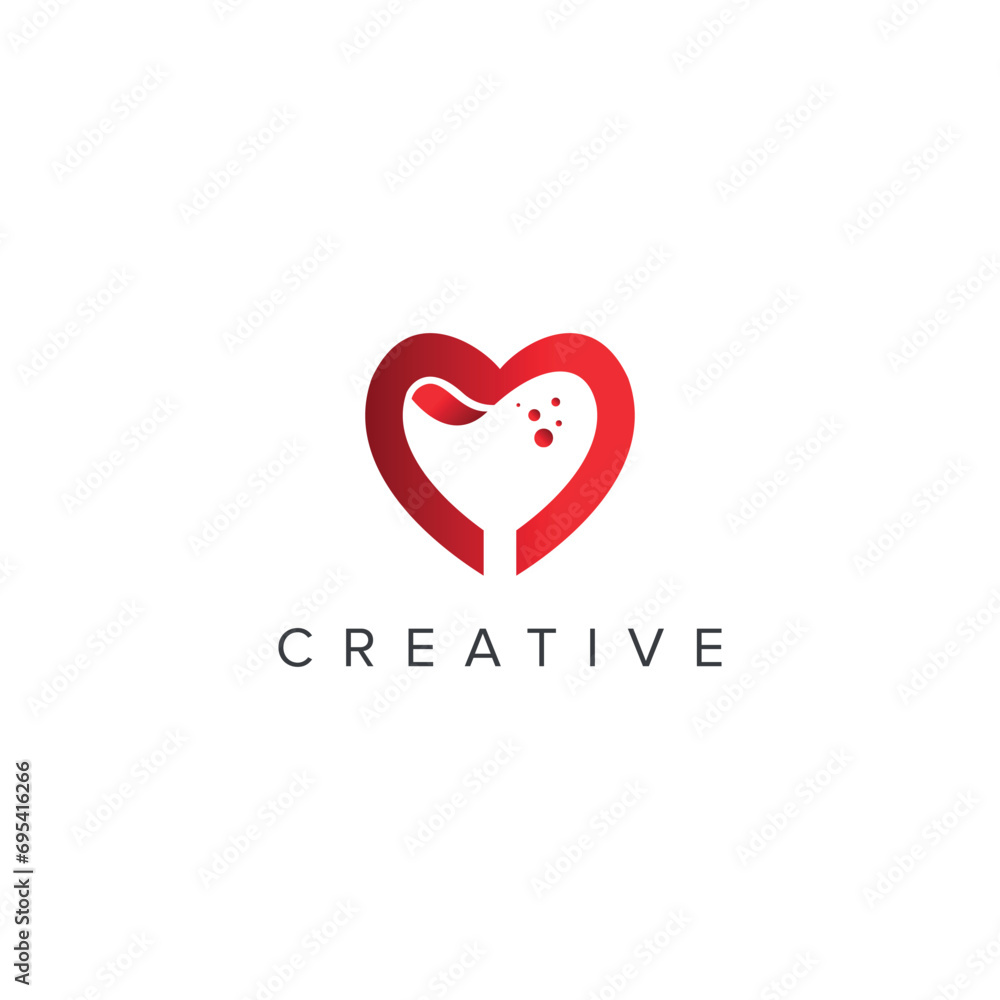 Abstract heart lab logo vector template.