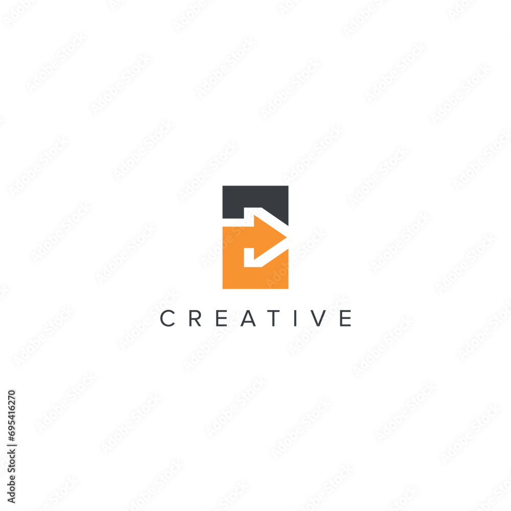 Abstract arrow logo with E letter vector template. Abstract arrow logo with E letter vector template.
