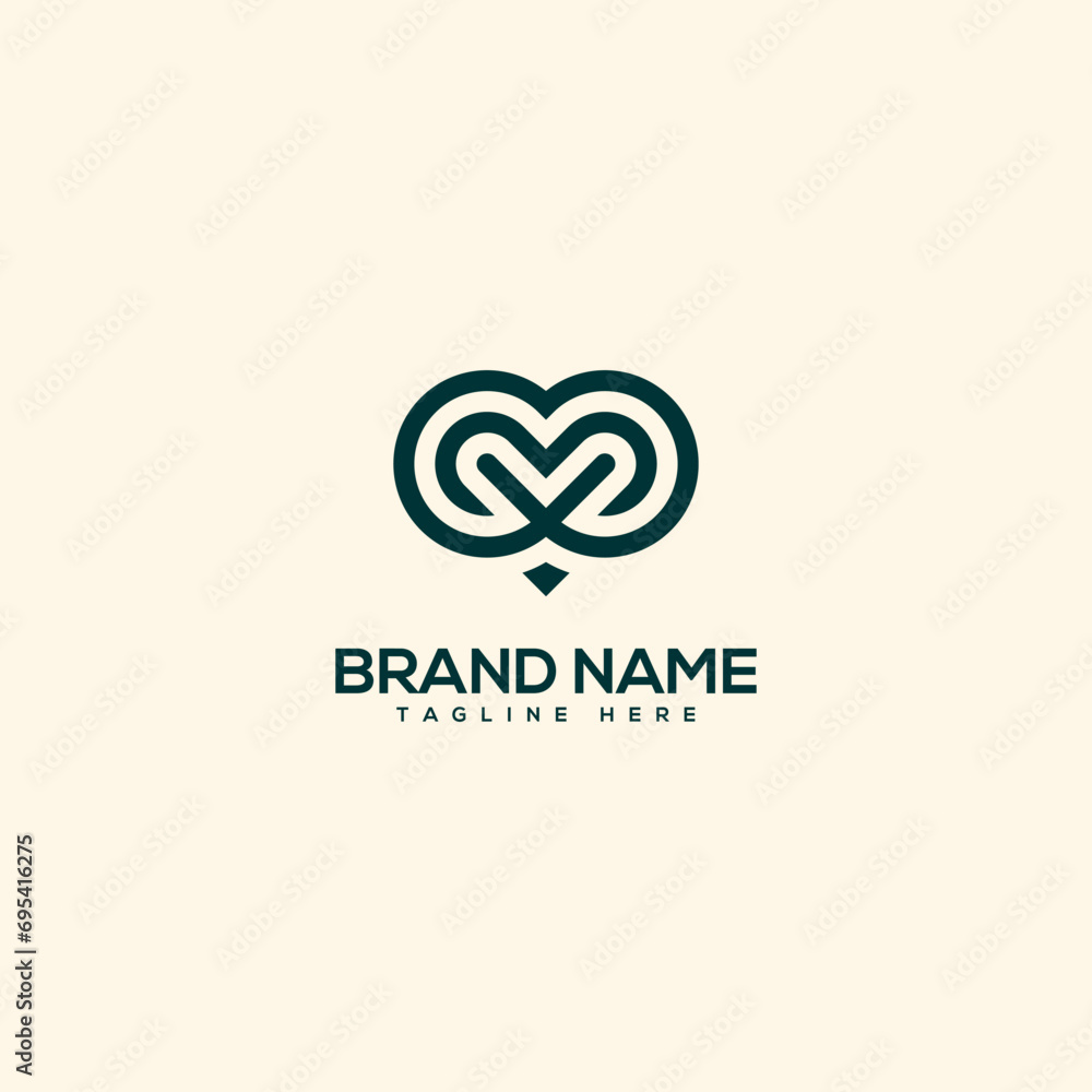 Abstract infinity heart logo. Flat vector logo design template element. Abstract infinity heart logo. Flat vector logo design template element.