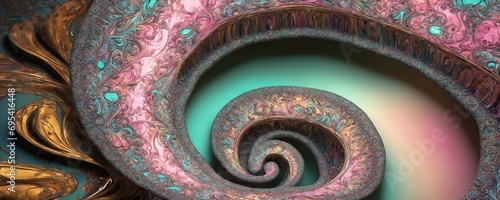a spiral design with a pink and blue swirl